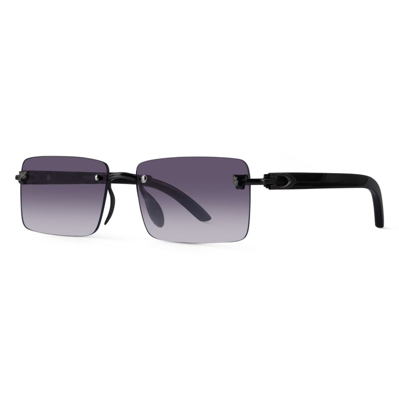 Rimless Rectangle Sunglasses – Purple Gradient UV400 Unisex Shades