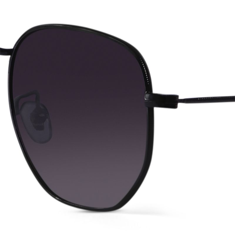 Classic Black Metal Aviator Sunglasses – Hexagonal UV400 Unisex Shades
