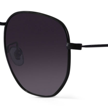 Classic Black Metal Aviator Sunglasses – Hexagonal UV400 Unisex Shades
