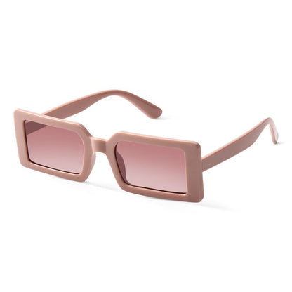 Retro Rectangle Sunglasses for Women & Men – Dusty Pink Square UV400 Shades
