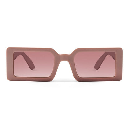 Retro Rectangle Sunglasses for Women & Men – Dusty Pink Square UV400 Shades
