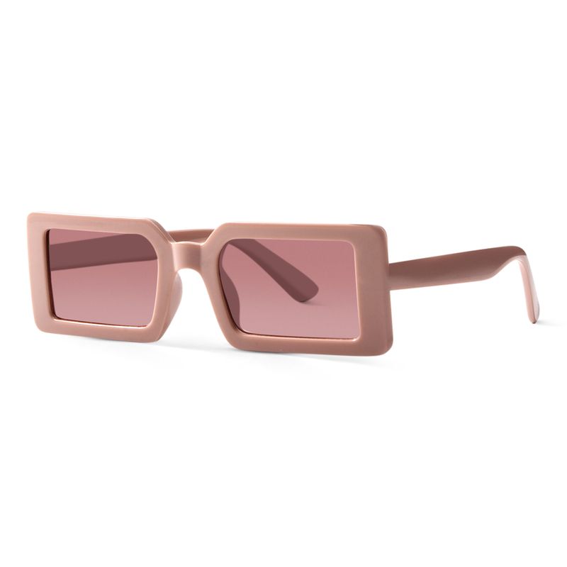 Retro Rectangle Sunglasses for Women & Men – Dusty Pink Square UV400 Shades