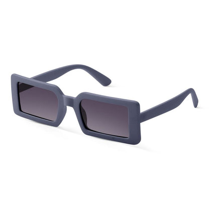 Matte Blue Rectangle Sunglasses – Retro Square UV400 Unisex Shades