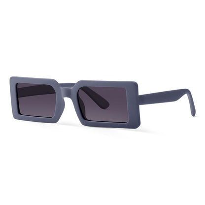 Matte Blue Rectangle Sunglasses – Retro Square UV400 Unisex Shades