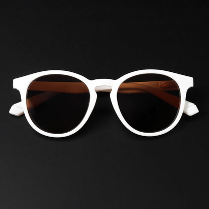 White Round Sunglasses – Retro Polarized UV400 Unisex Shades