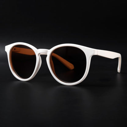 White Round Sunglasses – Retro Polarized UV400 Unisex Shades