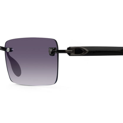 Rimless Rectangle Sunglasses – Purple Gradient UV400 Unisex Shades