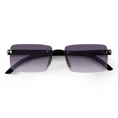 Rimless Rectangle Sunglasses – Purple Gradient UV400 Unisex Shades