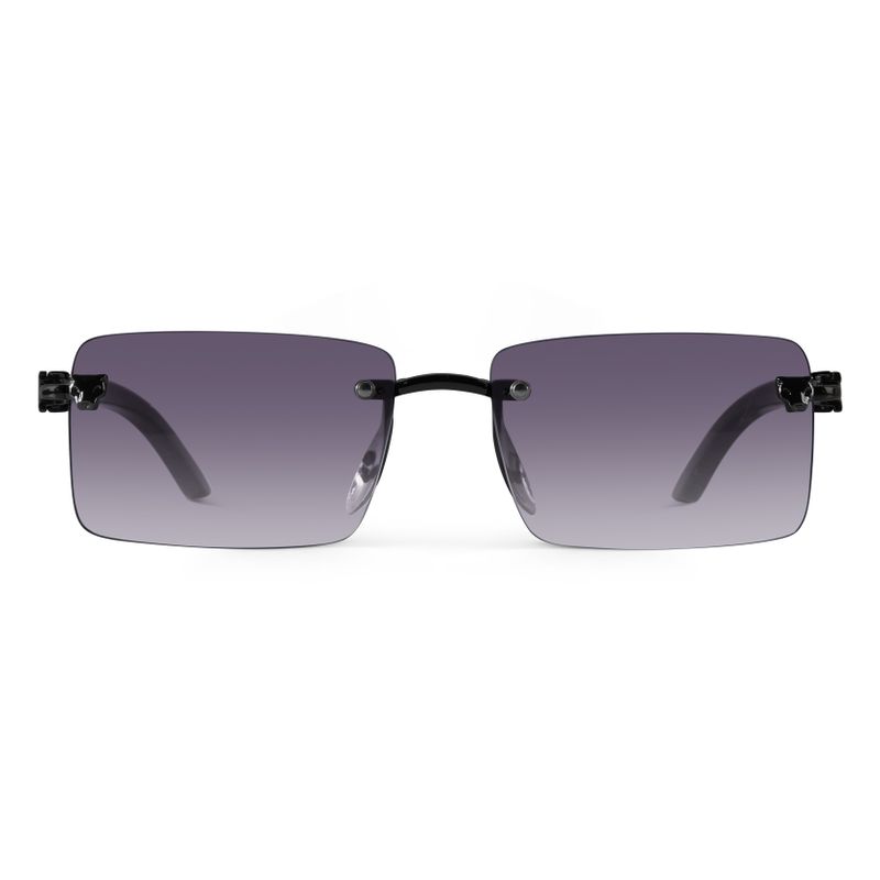 Rimless Rectangle Sunglasses – Purple Gradient UV400 Unisex Shades
