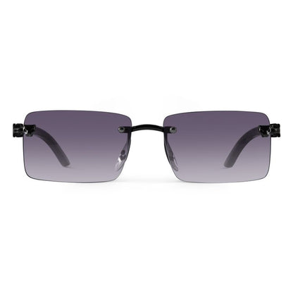 Rimless Rectangle Sunglasses – Purple Gradient UV400 Unisex Shades